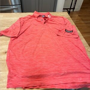 FootJoy x Titleist Size Large Men's Light Red Polo Tour Issued Golf Shirt